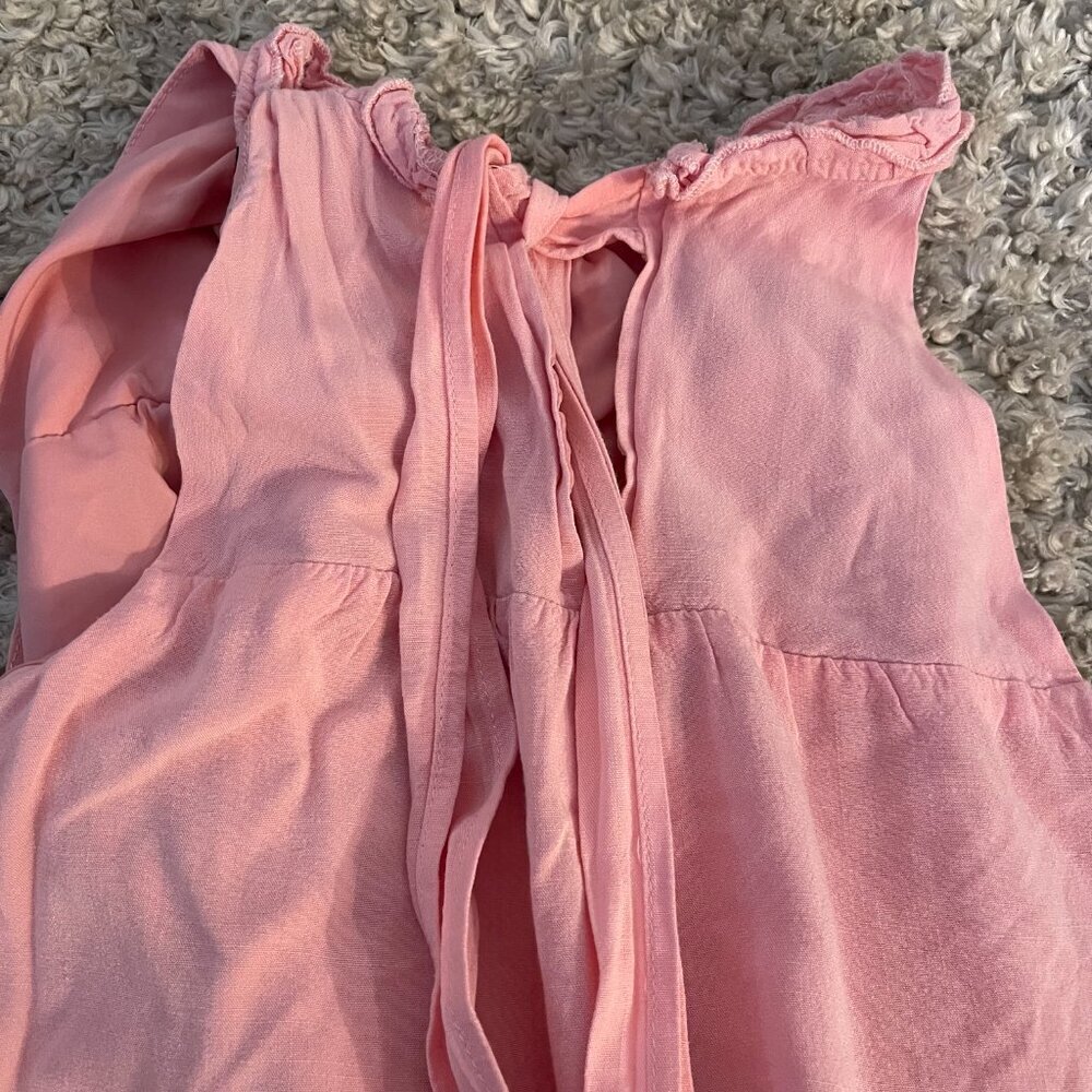 HAEOF Pink Boho Halter Maxi Dress Tiered Flowy Pockets Size M - Picture 10 of 11